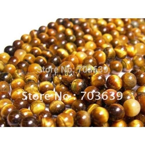 Wholesale 5 Strands(40cm/Strand) 8mm Tiger Eye Beads, Tigers Eye Stone Loose Beads Free Shipping