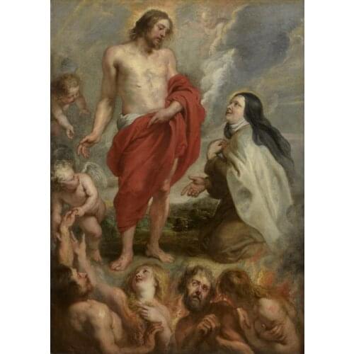 Wholesale painting # TOP ART # Theresa Interceding for Bernardino de Mendoza in # print canvas oil painting-free shipping