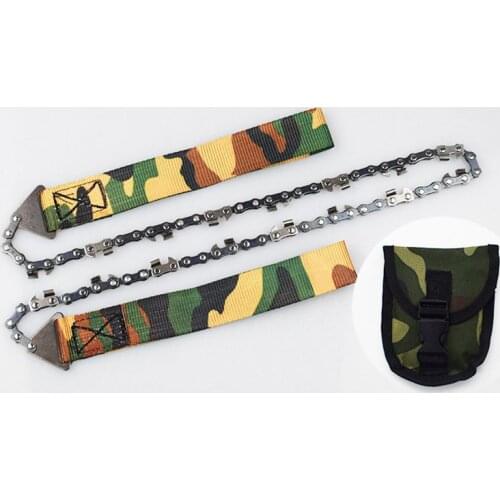 Outdoor Foldable Rope Saw Field Survival Detachable Manganese Steel Material 3 / 8 Standard Sawtooth Shape Hand Pull Chain