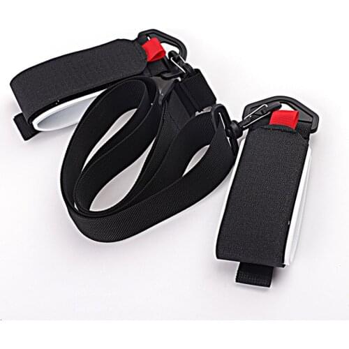Adjustable Ski Strap Double Snowboard Sking Shoulder Hand Handle Straps Binding Protection Tie (Black)