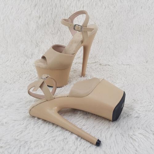Leecabe 17CM/7Inch patent upper sexy exotic platform High Heels Pole Dancing sandals Shoes