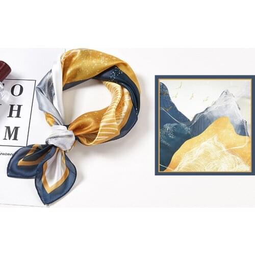 Dot Print Kerchief Silk Satin Hair Scarf For Women Small Shawls Fashion Hair Scarfs Female 53*53cm Square Bag Scarves For Ladies