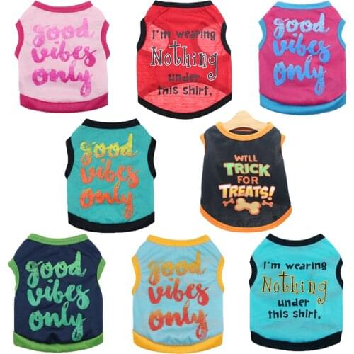 2017 Cute I Wear Nothing Under This Shirt Vest for Pets Dogs Summer Red Cotton Dog Vest Dog Clothes for Pet
