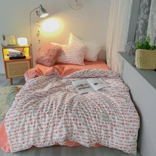 Modern Lattice Bedding Set King Size Bed Sheet Washed Cotton Duvet Cover Sets 240x220 With Pillowcase Double Queen Quilt Covers