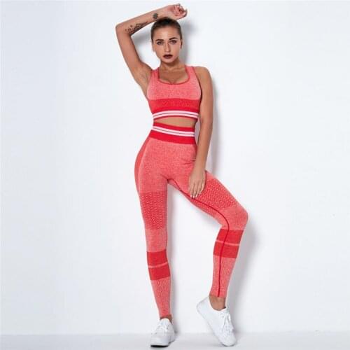 Sports Tank Tops Sets Fitness Leggings Sets Push Up Sports Suits Workout Training Sets Gym Clothes Yoga Suits Two Piece Sets