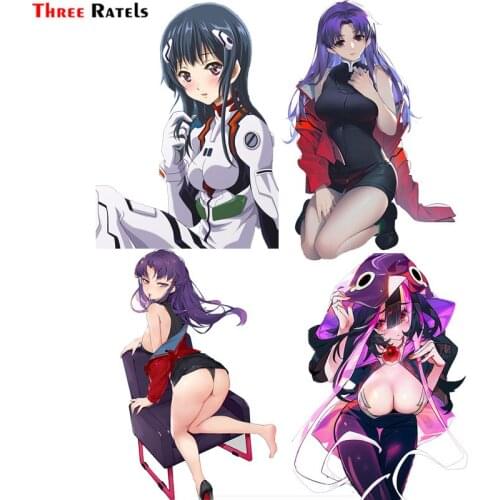 Three Ratels F328 Sexy Uniform Anime Girl Jiujiuyatou Katsuragi Misato Koi Han Car Sticker Auto Accessorie Decoration Gift Decal