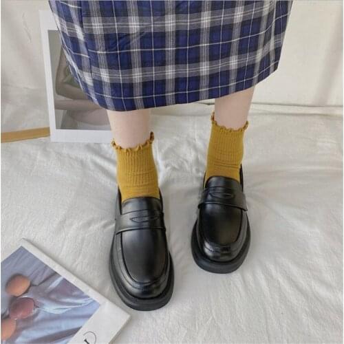 Mary Jane Shoes Girls Japanese School Jk Uniform Accessories Lolita Shoes College Gothic PU Leather Shoe D655