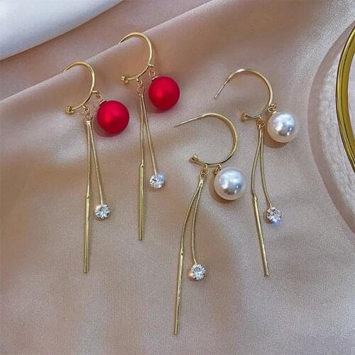 Unique Crystal TASSEL Ball Asymmetric Dangle Earrings For Women 2021 Original Handmade Brass Vintage Drop Long Earrings