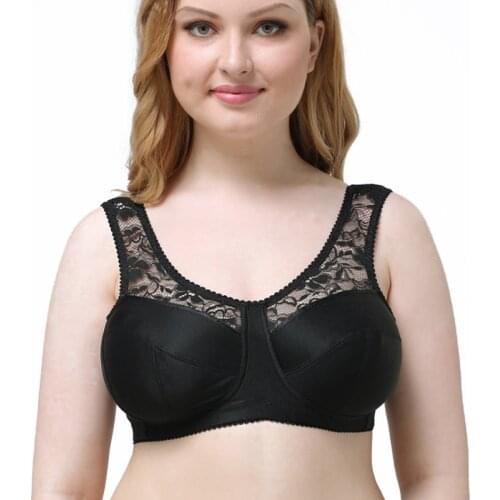 Plus Size Full Coverage Lace Bras for Women Sexy Lingerie 34 36 38 40 42 44 46 B C D E F G H Cup Big Breast Wire Free Bralette