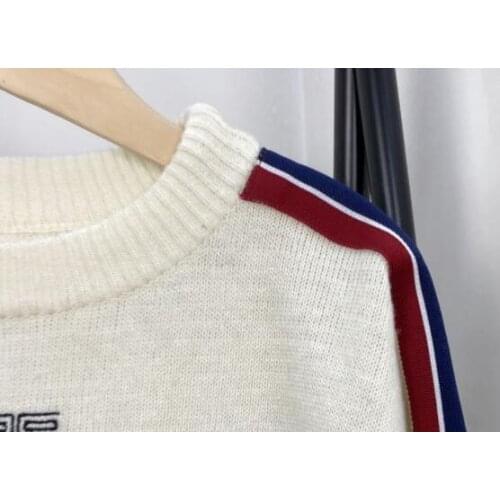 Autumn Winter Women Sweater Ladies Knit Stripes Tops O-neck Long Sleeve Casual Pullover