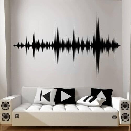 Audio Wave Wall Decal Sound Wave Wall Sticker Recording Studio Music Producer Room Decor Bedroom Wallpaper Removable 5128