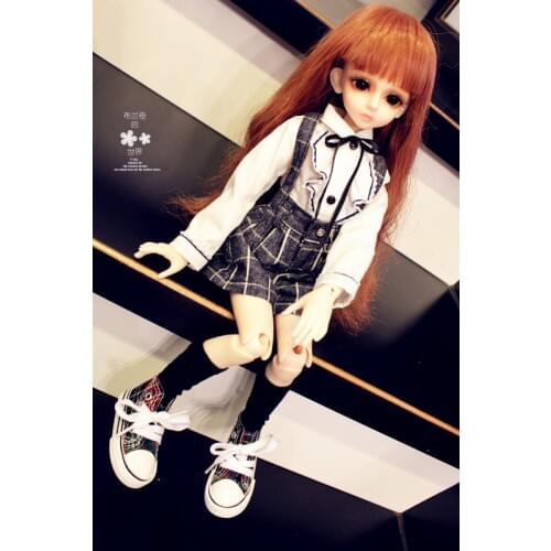 1/3 1/4 1/6 bjd accessories doll clothes suit british elite style t-shirt skirt necktie socks full set whole complete gift