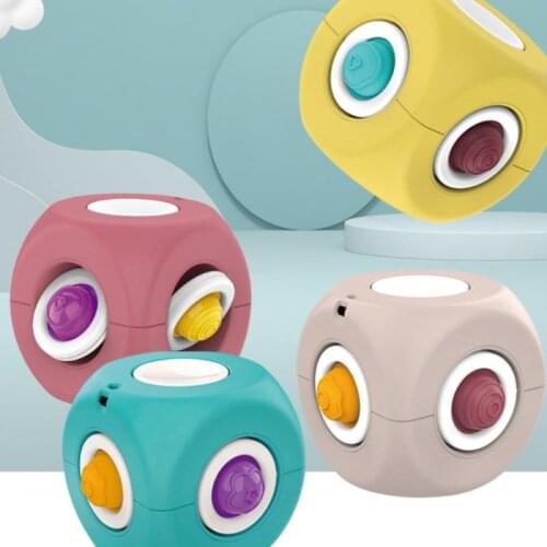1pc 2 In 1 Magical Bean Cube Color Cartoon Rotating Decompression Toy For Kids & Adults Brain Game Creative Stress Relief Toy
