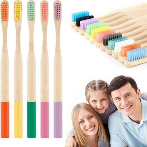 1PC Dropshipping Eco-Friendly Natural Bamboo Charcoal Toothbrush Soft Bristle Low Carbon Wooden Handle Tooth Brush Oral Care
