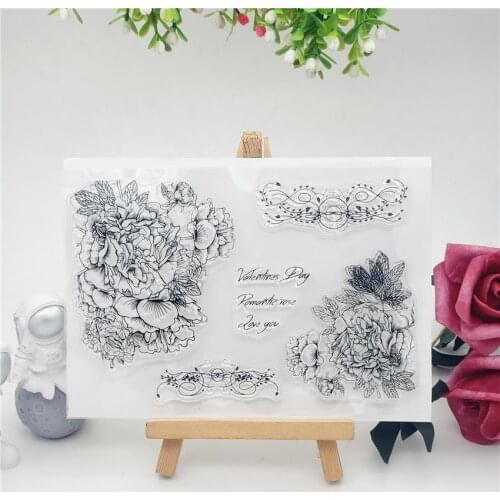 11x16CM Diagonal flowers Transparent Seal Clear Stamps Silicone Seal Roller Stamps DIY Scrapbook Album / Card Production Easter
