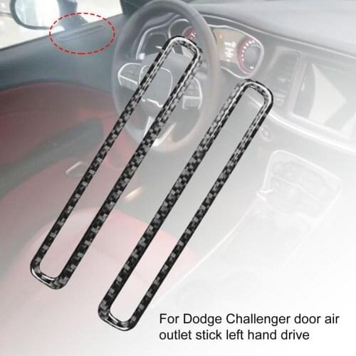 2Pcs Self-adhesive Carbon Fiber Car Left Door Air Vent Cover Trim for Dodge Challenger 2015-up Car Accessories