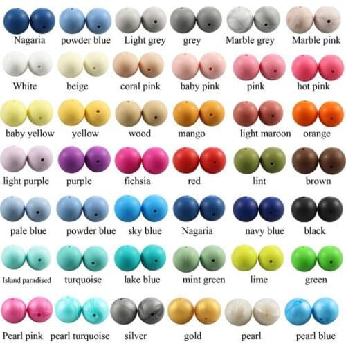 20pc Candy 15MM Silicone Loose Beads Sets Star Spiral Lentil Beads DIY Necklac Bracelet BPA Free Baby Teether Chew Baby Gift