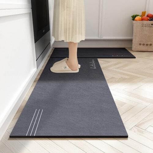 2021 Long Kitchen Carpet Comfortable Washable Suede Fabric Bathroom Mat Home Bedroom Non-Slip Oil Water Absorbent Floor Mats