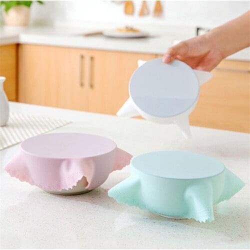 3PCS Food Fresh Keeping Saran Wrap Multifunctional Reusable High Stretch Silicone Food Storage Box Vacuum Seal Bowl Cover Boxes
