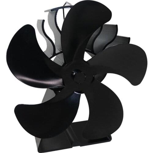5 Blades Heat Powered Stove Fan Wood Burning Eco-Fan Quiet Household Fireplace Fan Efficient Heat Distribution