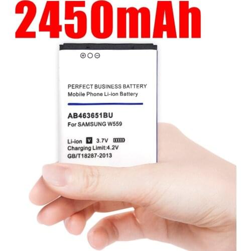 2450mAh AB463651BU AB463651BE Battery for Samsung S7070 S5608 S3370 L700 w559 S5628 C3222 F270 F400 M7500 M7600 S3650 S3830 S560