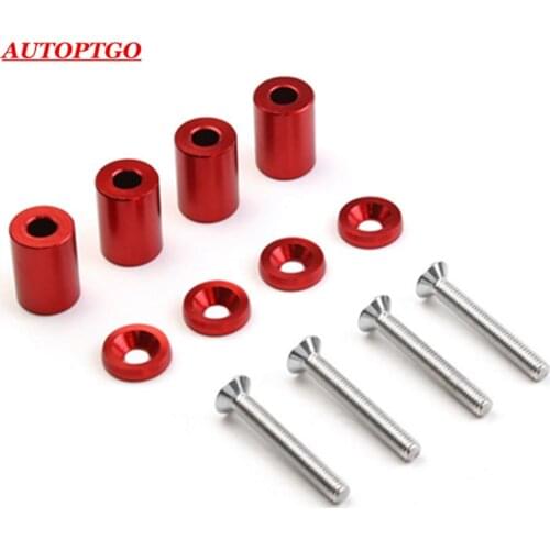 Aluminum Aperture 8MM Car Racing Hood Vent Spacer Riser Kit For Audi BMW Mercedes-Benz VW Honda Mazda Lexus Nissan Ford GM