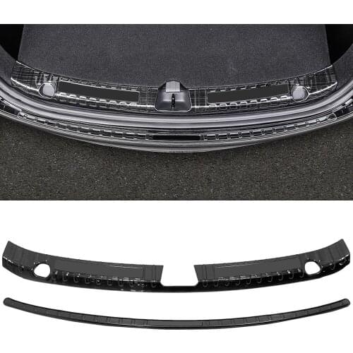 Car Accessories for Tesla Model Y 2020 2021 Stainless Steel Inner & Outer Rear Bumper Protector Guard Plate Cover Trim 2pcs