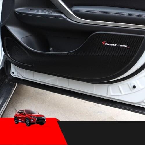 Car door anti-kick pad modified carbon fiber road protection pad decorative door pad For Mitsubishi ECLIPSE CROSS 2018 2019