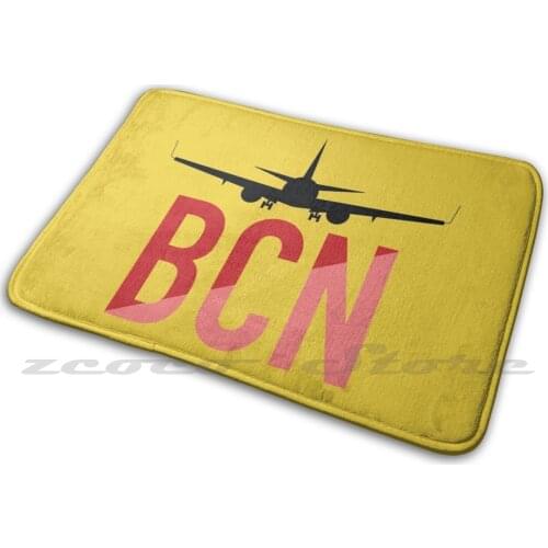 Bcn-, Spain Airport Code For Travel Lovers Soft Mat Doorway Non-Slip Water Uptake Carpet Bcn Spain Spanish Soccor Team Espa ? A