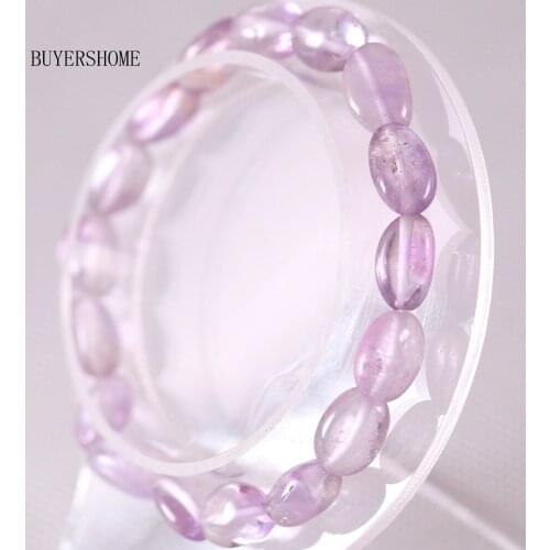 Free Shipping For Women Jewelry Stretch Irregular Shape Natural Purple Stones Beads Bracelet 7.5" 1Pcs H1320