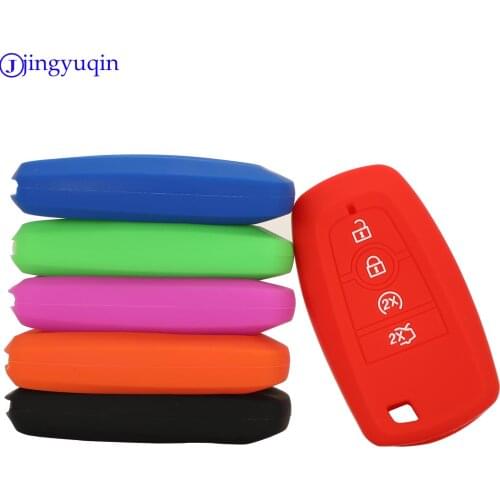 Jingyuqin Remote 4 Buttons Key Case Cover For Ford Fusion Mustang Explorer F-150 F-250 F-350 2017 2018 Skin Holder