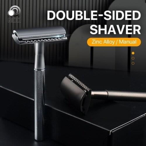 Black Safety Razor For Men Reusable Double Edge Razor Classic Metal Manual Shaving Razor