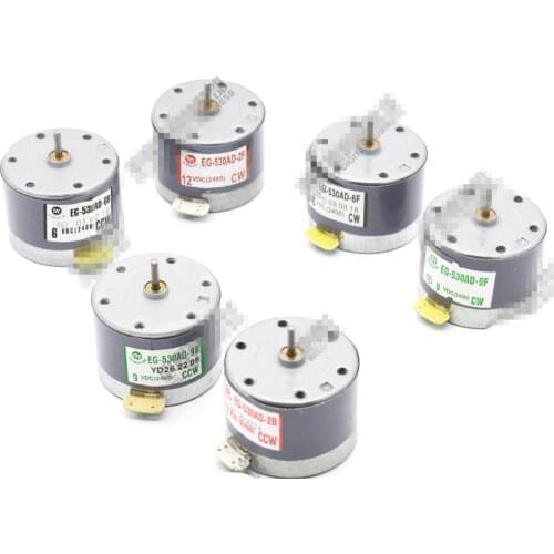 EG-530AD-2F/2B/6B/6F/9B/9F CCW CW 2400RPM 6V 9V 12V Recorder motor High Torque Cylinder Shaped Electric Mini DC Motor