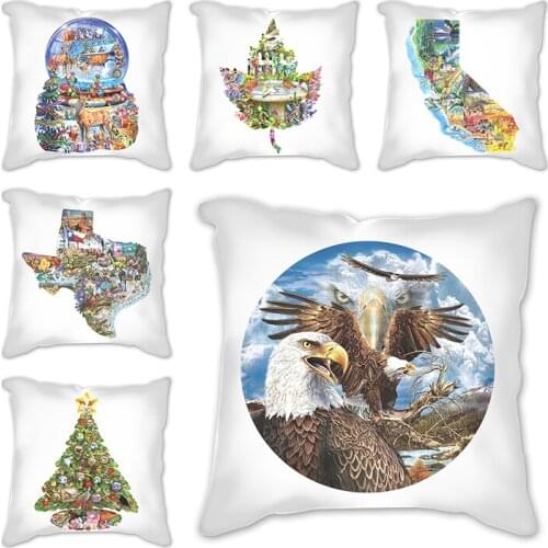 Throw Pillows Grizzly eagle cat Pillow Cover 45x45 Polyester Cushion Cover housse de coussin Pillowcase Cushions Home Decor