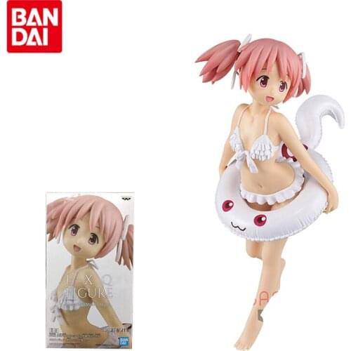 Bandai Genuine Puella Magi Madoka Magica EXQ Kaname Madoka Swimsuit Anime Action Figures Collectible Model Ornaments Toys