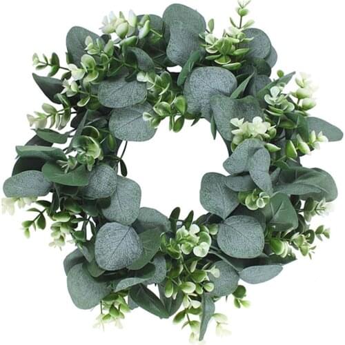Artificial Green Eucalyptus Garland Leaves Decoration Front Door Wall Window Decor Wreath Wedding Shooting Prop Home Decoration