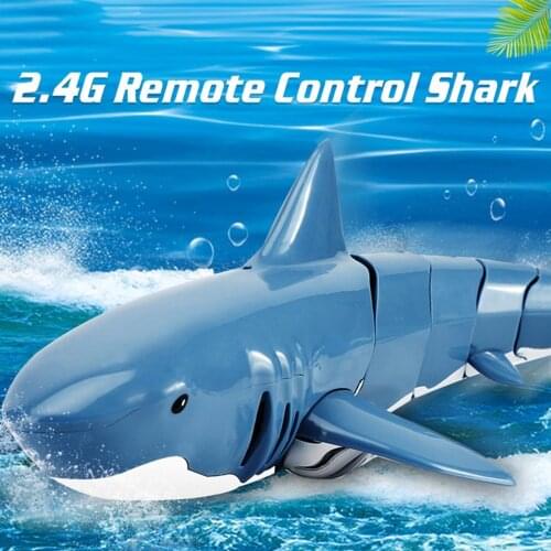 RC Simulation Shark Toys 2.4G 4CH Waterproof Electric Remote Control Shark Boat Swimming Pool Bathroom Children Toys Gift