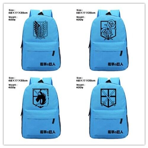 IVYYE Attack on Titan Blue Fashion Canvas Backpacks Rucksacks Cartoon School Backpack Casual Bags travel Knapsack Unisex New