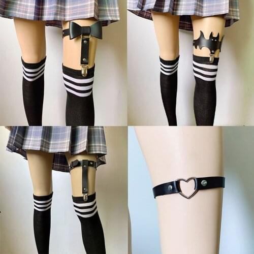 New Fashion Women Girl Gorgeous Punk Gothic Ring Spikes Elastic Lace Garter Belt Retro Suspender Flower Harness Body Chain Leg