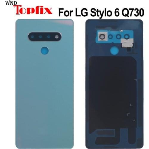 For LG Stylo 6 Battery Cover Back Glass Housing Back Case Backshell For LG Q730 Back Battery Cover