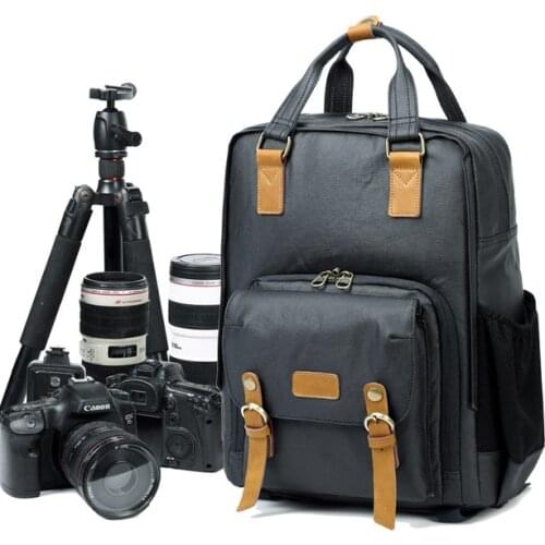 M187 New 2018 Canvas Waterproof Trendy Photography Bag Outdoor Wear-resistant Large Backpack Men for Nikon/Canon/ Sony/Fujifilm