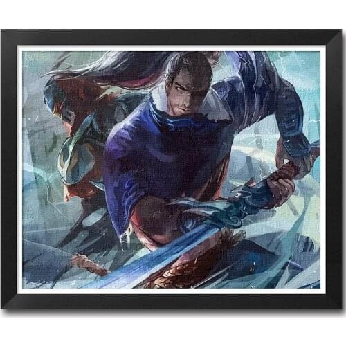 MaHuaf-A1357 LOL Game Artwork painting by numbers on canvas DIY oil hand-painted framed wall picture for living room home decor