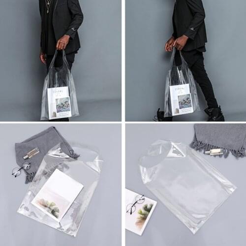 Fashion Transparent PVC Tote Women Design Funny Shopping Handbag Small Purse Clear beach Bag Handbag