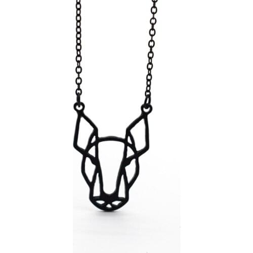 4 Colors New Bull Terrier Charm Necklace Trendy Metal Dog Jewellery Bull Terrier Pendant Necklace Women Jewelery