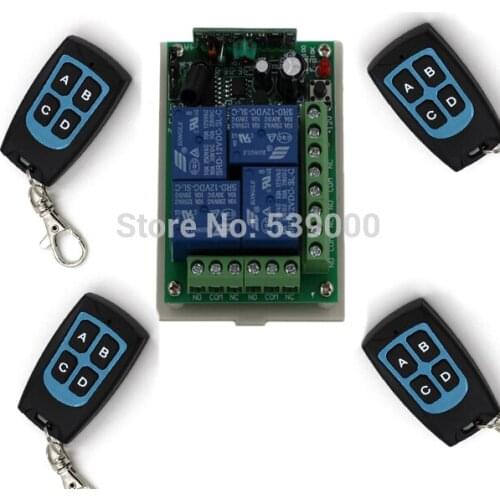 Fashion Design DC 12V 4CH Channel Wireless Remote Control Radio Switch 315mhz Transmitter Receiver