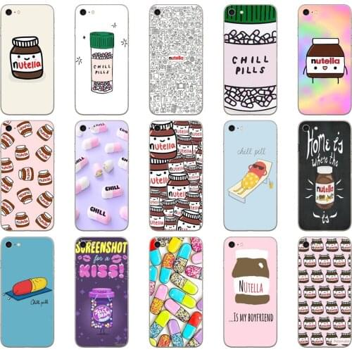 92DD funny Chills Pills Chocolate Nutella Soft Silicone Cover Case for iphone 5 5s se 6 6s 8 plus 7 7 Plus X XS SR MAX case