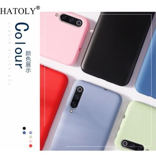 HATOLY Skin-friendly Case For Xiaomi Mi 9 Liquid Silicone Cases For Xiaomi Mi 9 Slim Soft TPU Microfiber Cover Capas Xiaomi Mi9