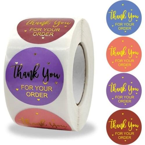 100-500pcs Labels 1.5inch Thank You For Your Order Stickers For Wedding Pretty Gift Cards Envelope Sealing Label Stickers