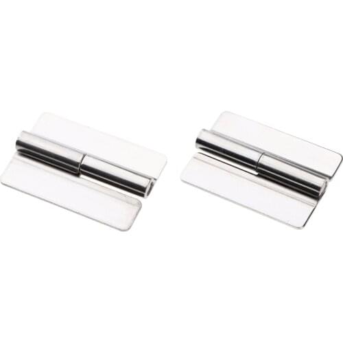 Stainless Steel Butt Hinge Door, Furniture Hardware Folding Butt Hinge Silver Universal Hinge Left+Right