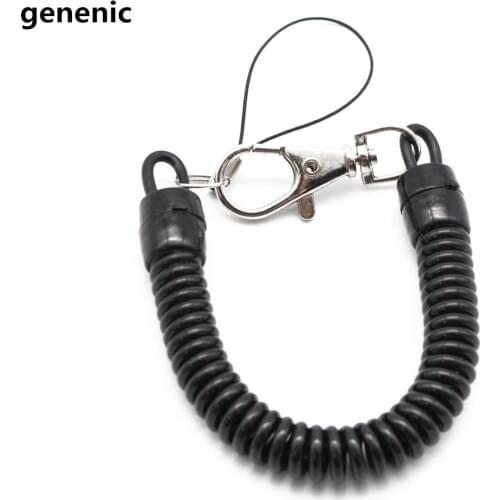 New Fashion Hot Popular Black Retractable Spring Coil Spiral Stretch Chain Key chain Key Ring Spring Rope Wholesale/Retail
